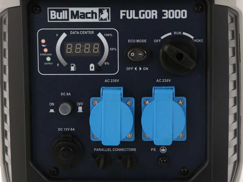 BullMach Fulgor 3000 - Generatore di corrente ad inverter 3,3 kW - Continua 3 kW monofase