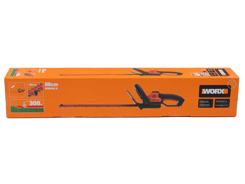 Worx WG264E.9 - Tagliasiepi a batteria con lama da 56 cm - SENZA BATTERIA E CARICABATTERIA