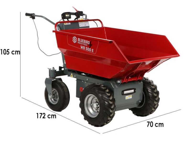 Blue Bird WB 500E - Carriola a batteria 48V 32Ah con cassone dumper