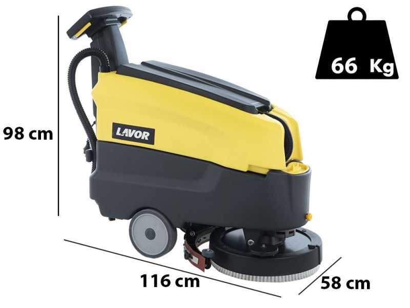 Lavor L4 45E - Lavapavimenti elettrica - 3 in 1: lava, asciuga e aspira