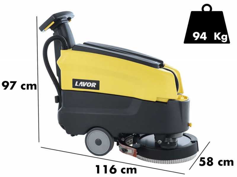 Lavor L4 45B - Lavapavimenti a batteria senza fili - 3 in 1: lava, asciuga e aspira