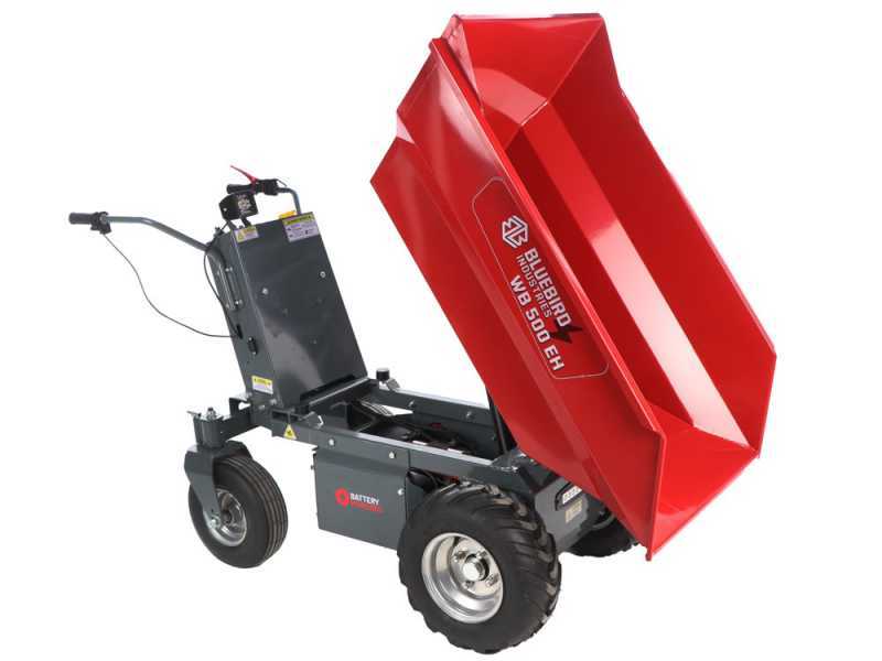 Blue Bird WB 500EH - Carriola a batteria 48V 32Ah - Cassone dumper con ribaltamento idraulico