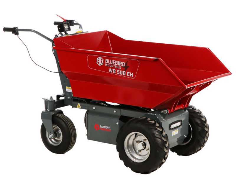 Blue Bird WB 500EH - Carriola a batteria 48V 32Ah - Cassone dumper con ribaltamento idraulico