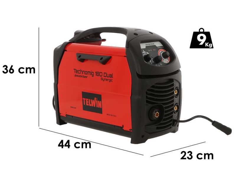 Telwin Technomig 180 Dual Synergic - Saldatrice Inverter Multiprocesso (MIG-MAG/FLUX/BRAZING/MMA/TIG LIFT) - NO GAS