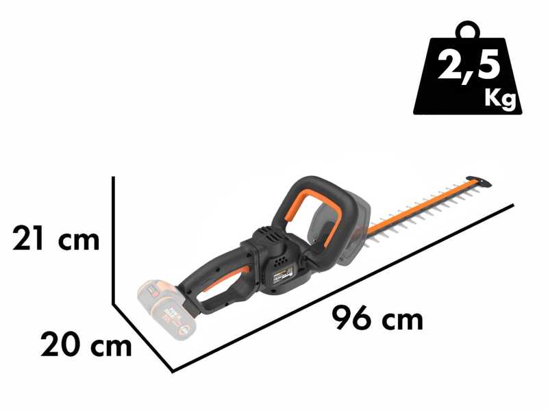 Worx Nitro WG263E.9 - Tagliasiepi a batteria con lama da 57 cm - SENZA BATTERIA E CARICABATTERIA