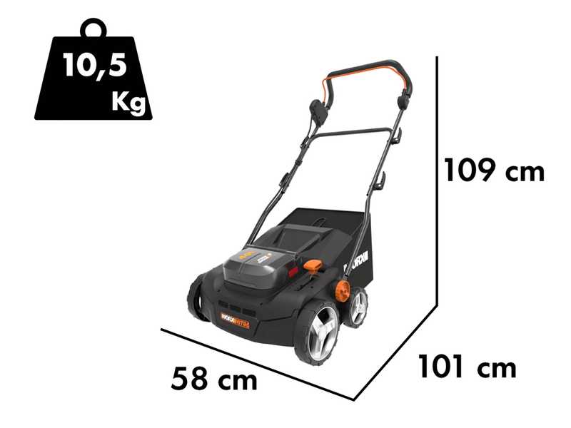 Worx Nitro WG855E.9 - Arieggiatore a batteria 40V - SENZA BATTERIA E CARICABATTERIA