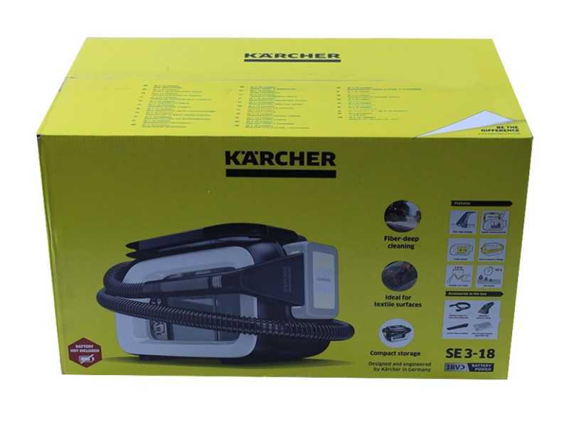 Karcher SE 3-18 Compact - Lavamoquette - Aspiraliquidi - 18V - SENZA BATTERIE E CARICABATTERIE