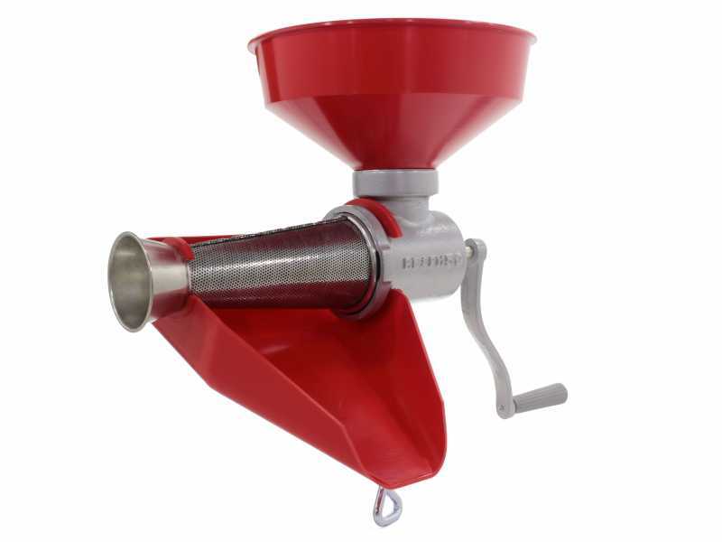 Reber 8501 N - Passapomodoro Manuale N.5 - Imbuto e Sgocciolatoio in Plastica