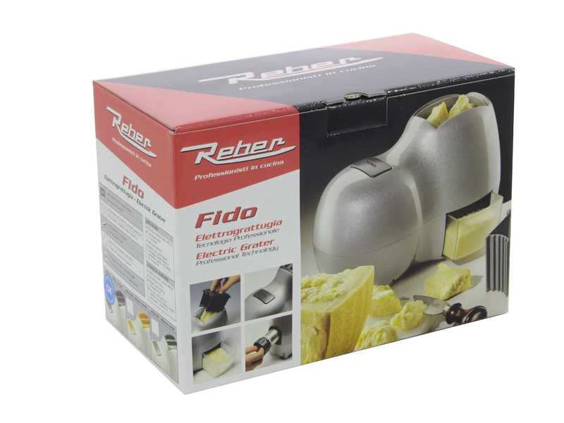 Reber Fido 9250 NS - Grattugia elettrica da tavolo - Con motore da 140W - Silver