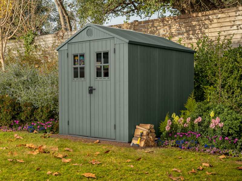 Keter Darwin verde - Casetta da giardino - Con finestre frontali - 190x244x221 cm