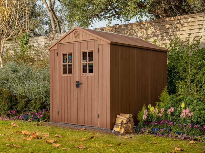 Keter Darwin marrone - Casetta da giardino - Con finestre frontali - 190x244x221 cm