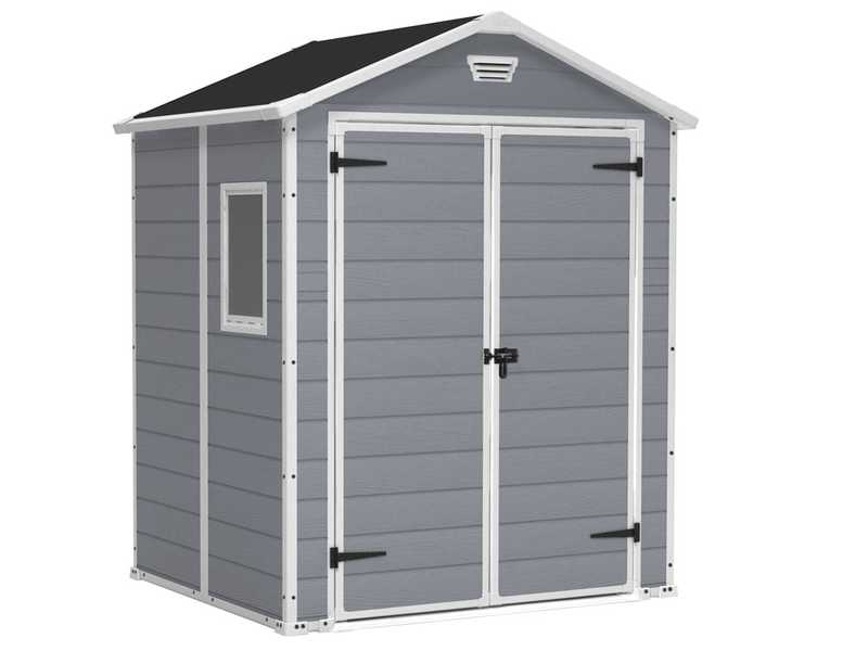 Keter Manor grigio - Casetta da giardino - Con finestra laterale - 185x152x226 cm