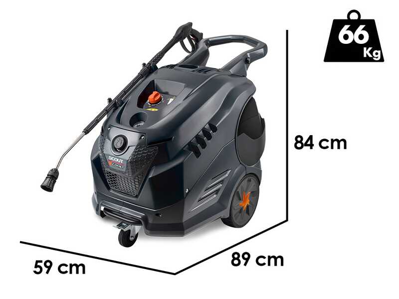 Comet New Scout 150 Classic - Idropulitrice ad acqua calda professionale - 150 bar max - 540 l/h