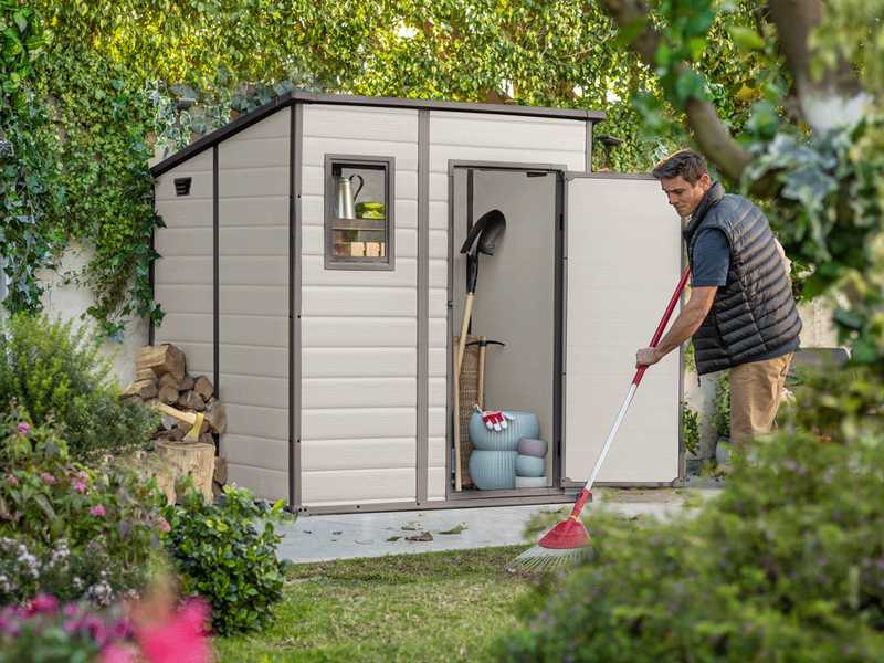 Keter Manor Pent - Casetta da giardino - Con finestra frontale - 183.5x185x200 cm