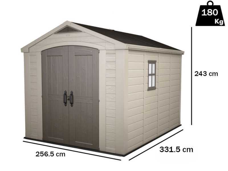 Keter Factor beige - Casetta da giardino - Con finestra laterale - 256.5x331.5x243 cm