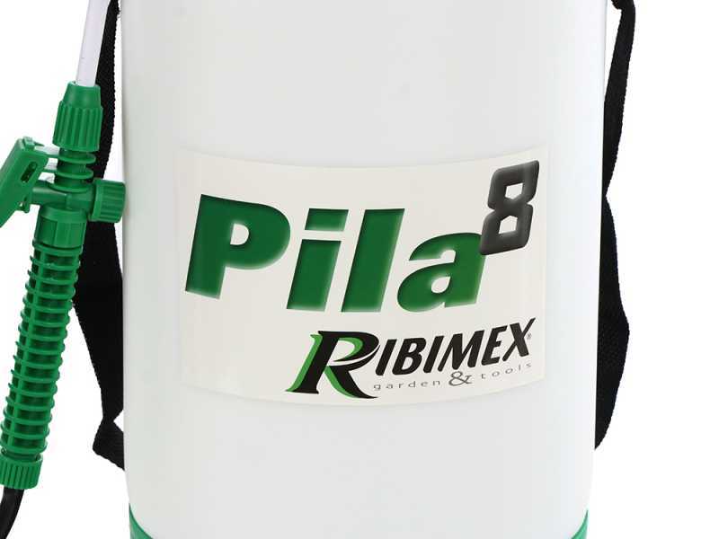 Ribimex PILA 8 - Pompa irroratrice a spalla a batteria - 8 litri - 12V/4Ah