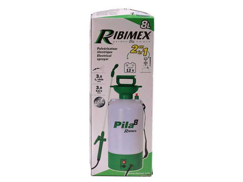 Ribimex PILA 8 - Pompa irroratrice a spalla a batteria - 8 litri - 12V - 4Ah