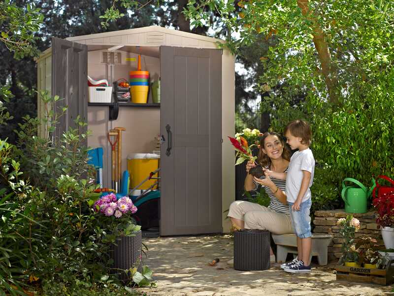 Keter Factor beige - Casetta da giardino - Con finestra laterale - 178x195.5x208 cm