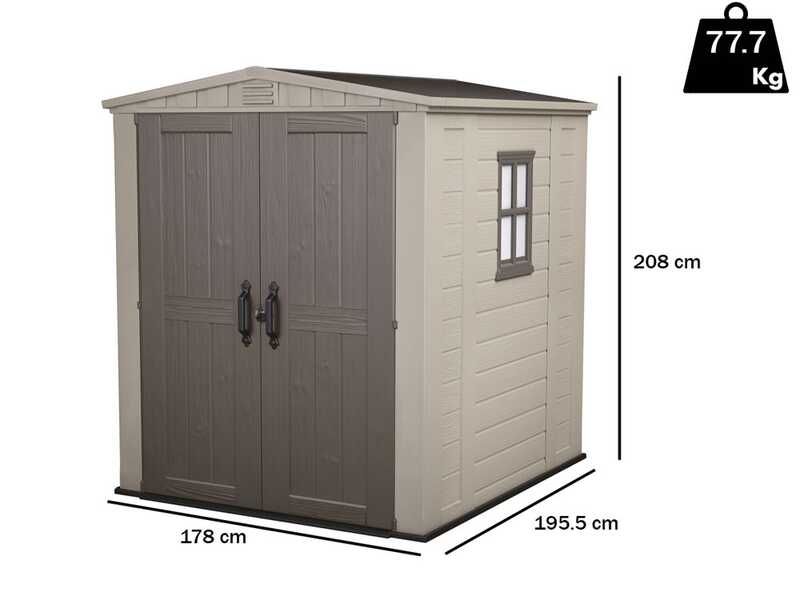 Keter Factor beige - Casetta da giardino - Con finestra laterale - 178x195.5x208 cm