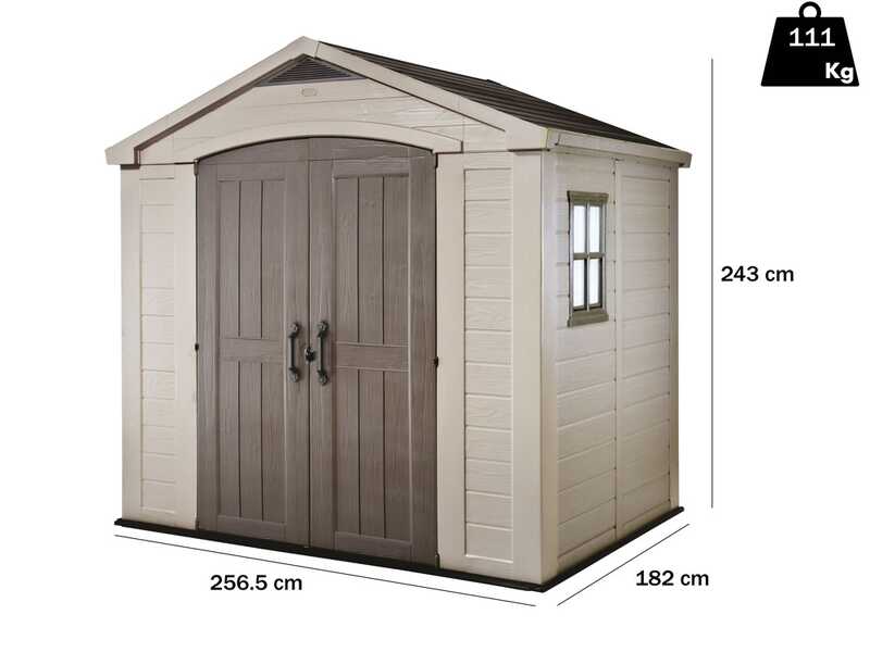 Keter Factor beige - Casetta da giardino - Con finestra laterale - 256.5x182x243 cm