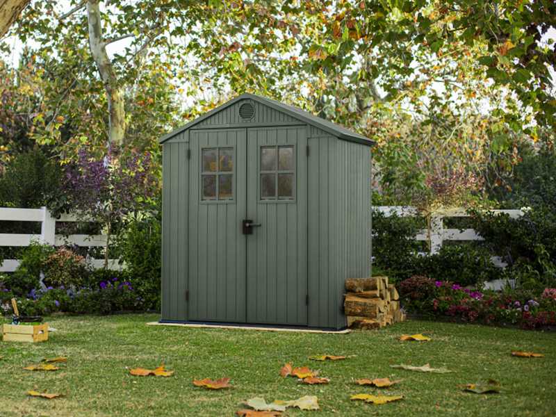 Keter Darwin verde - Casetta da giardino - Con finestre frontali - 190x122x221 cm