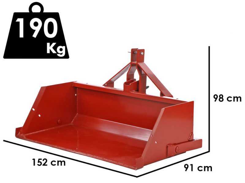 Francini PR 150 - Paletta posteriore idraulica per trattore - da 150 cm - Portata 500Kg