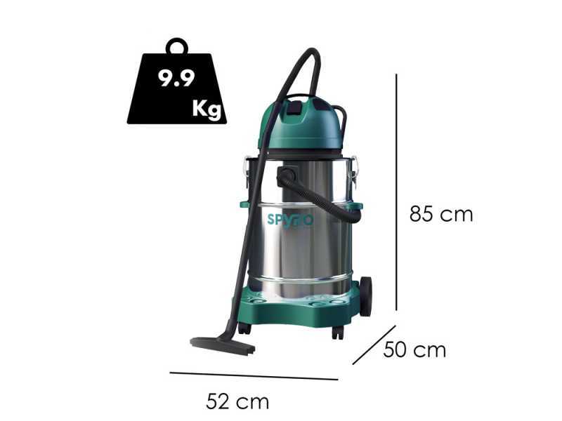 Spyro AIR50 INOX PLUS- Aspiratore solidi liquidi - Capacit&agrave; 50 lt - 1400W