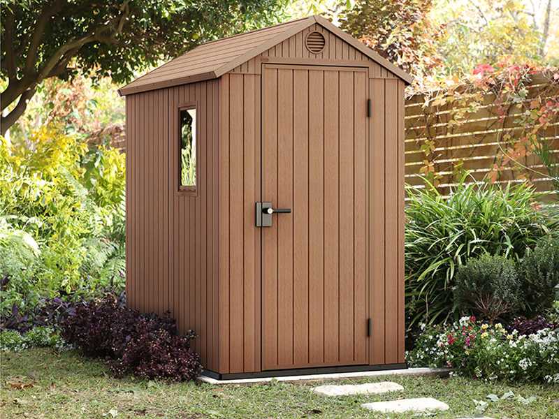 Keter Darwin marrone - Casetta porta attrezzi - Con finestra laterale - 125.8x184.5x205.1 cm