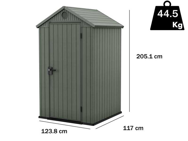 Keter Darwin verde - Casetta porta attrezzi - 123.8x117x205.1 cm