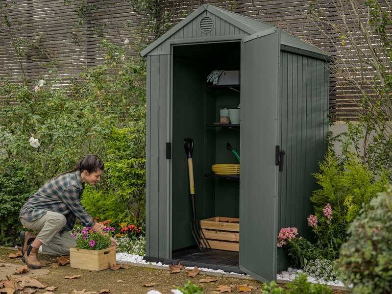 Keter Darwin verde - Casetta porta attrezzi - 123x117x205 cm