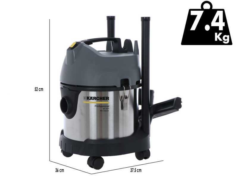 Karcher Pro NT 20/1 Me Classic - Aspiratore solidi/liquidi - Capacit&agrave; 20 lt - 1500W