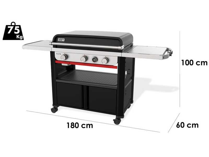 Weber Piastra Premium Slate GPD 76cm - Barbecue a gas portatile
