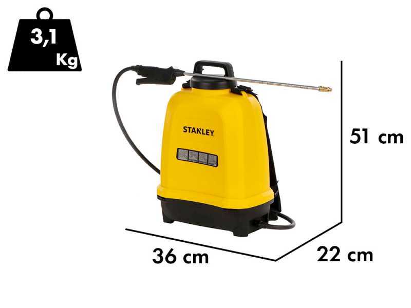 Stanley SXSPBS12E - Pompa irroratrice a batteria a spalla - 12 litri - 14,4V - 2Ah