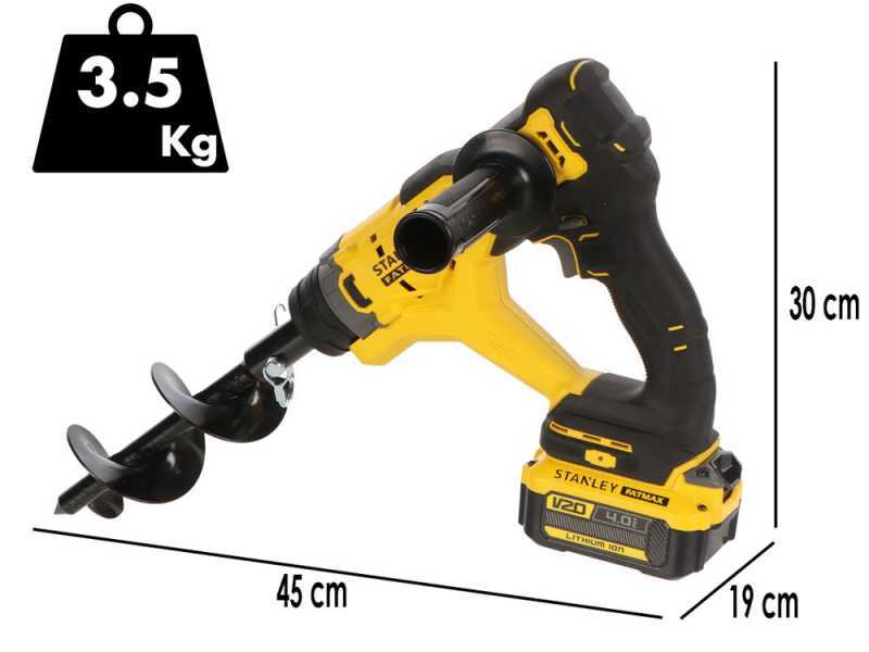 Stanley Fatmax SFMCGA75 - Trivella a batteria - 20V 4Ah - Punta inclusa da 15.5 cm