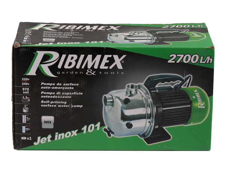 Ribimex PRGJET101I Jet Inox - Pompa autoadescante elettrica da giardino - 970 W