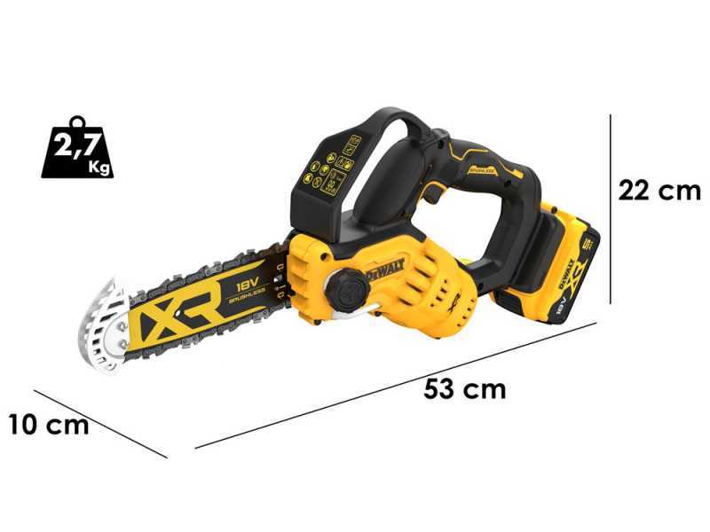 DeWalt DCMPS520P1-QW - Elettrosega da potatura 18V 5Ah - Lama da 20cm