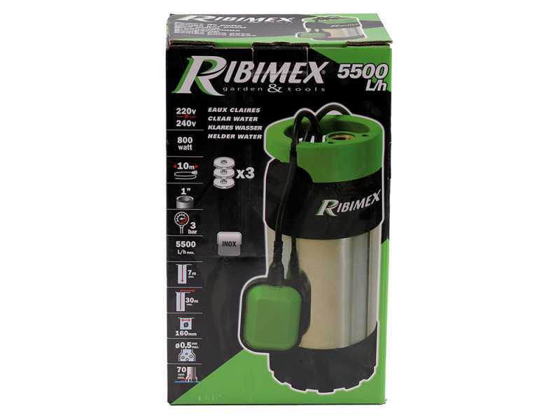 Ribimex PRPVC801MC3 - Pompa sommersa per pozzi - 800 W - Acque chiare