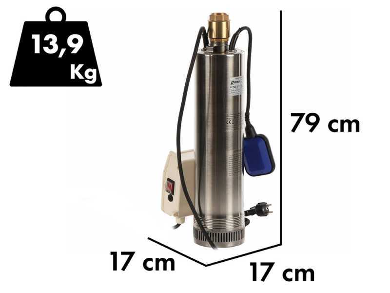 Ribimex PRPVC751/43F - Pompa sommersa per pozzi - 750 W - Acque chiare