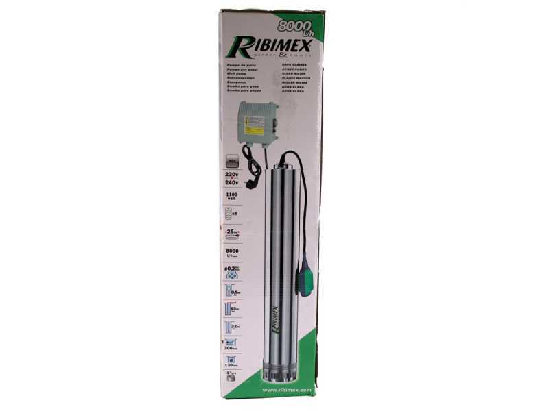 Ribimex PRPVC1101/65F - Pompa sommersa per pozzi - 1100 W - Acque chiare