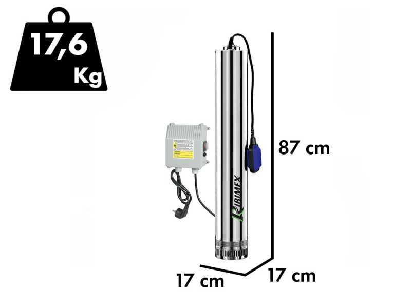 Ribimex PRPVC1101/65F - Pompa sommersa per pozzi - 1100 W - Acque chiare