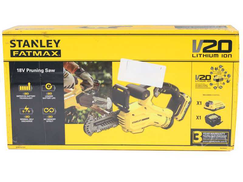 Stanley Fatmax SFMCPS415 - Motosega da potatura a batteria - 20V - SENZA BATTERIE E CARICABATTERIE