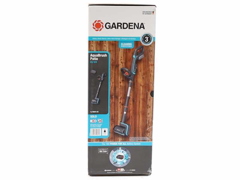 Gardena AquaBrush Universal 03/18V P - Lavapavimenti a batteria + Spazzola - con starter kit 18V - 2.5Ah