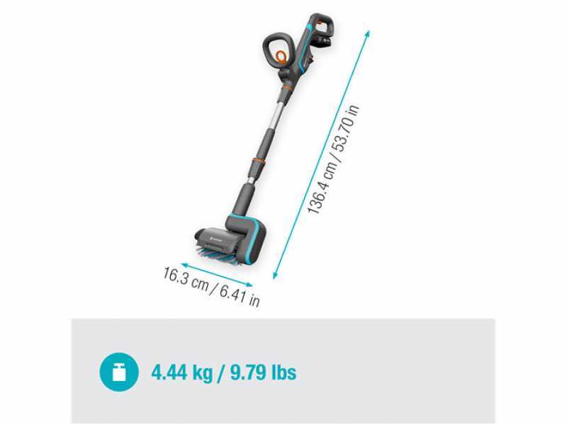Gardena AquaBrush Universal 03/18V P - Lavapavimenti a batteria + Spazzola - con starter kit 18V - 2.5Ah