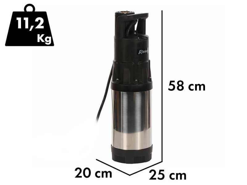 Ribimex PRPVC1201AUTO - Pompa sommersa per pozzi automatica - 1200 W - Acque chiare