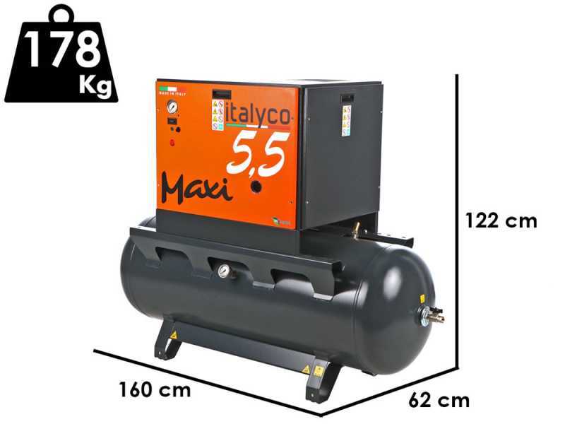 Italyco Maxi 6/270 - Compressore rotativo a vite - Pressione max 10 bar