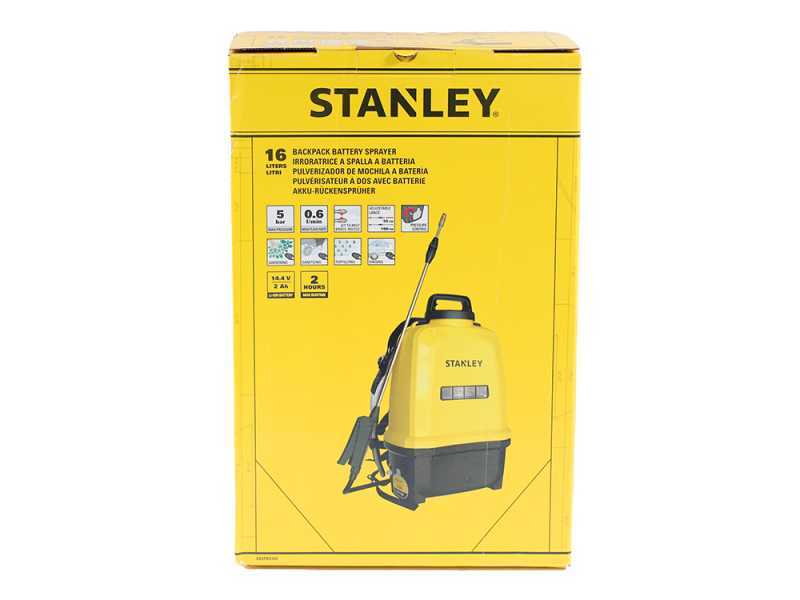 Stanley SXSPBS16E - Pompa irroratrice a batteria a spalla - 16 litri - 14,4V - 2Ah