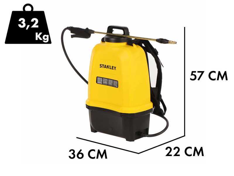 Stanley SXSPBS16E - Pompa irroratrice a batteria a spalla - 16 litri - 14,4V - 2Ah