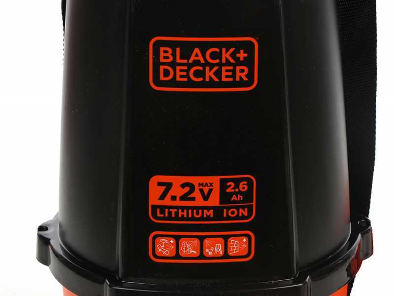 Black &amp; Decker BXSPBS07E - Pompa irroratrice a spalla a batteria - 7 litri - 7,2V - 2,6Ah