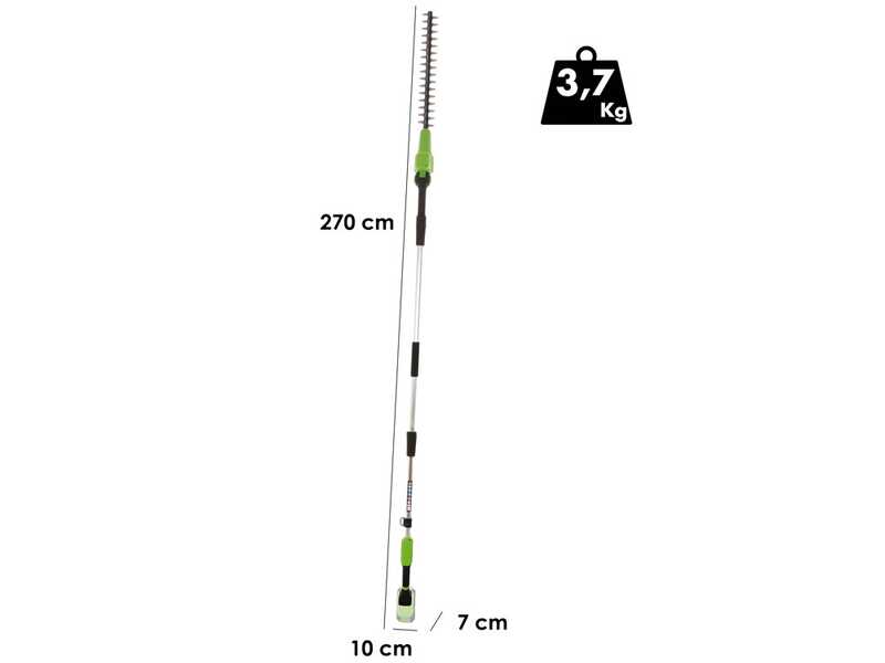 Greenworks G48PHTII - Tagliasiepi a batteria su asta di prolunga - SENZA BATTERIA E CARICABATTERIA