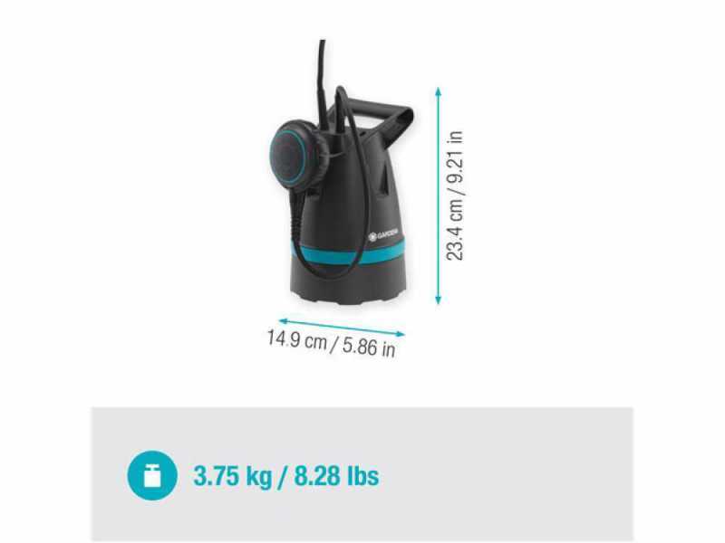 Gardena 8600 BASIC - Pompa sommersa per acque chiare - 400 W - 8600 l/h - 0.55 bar